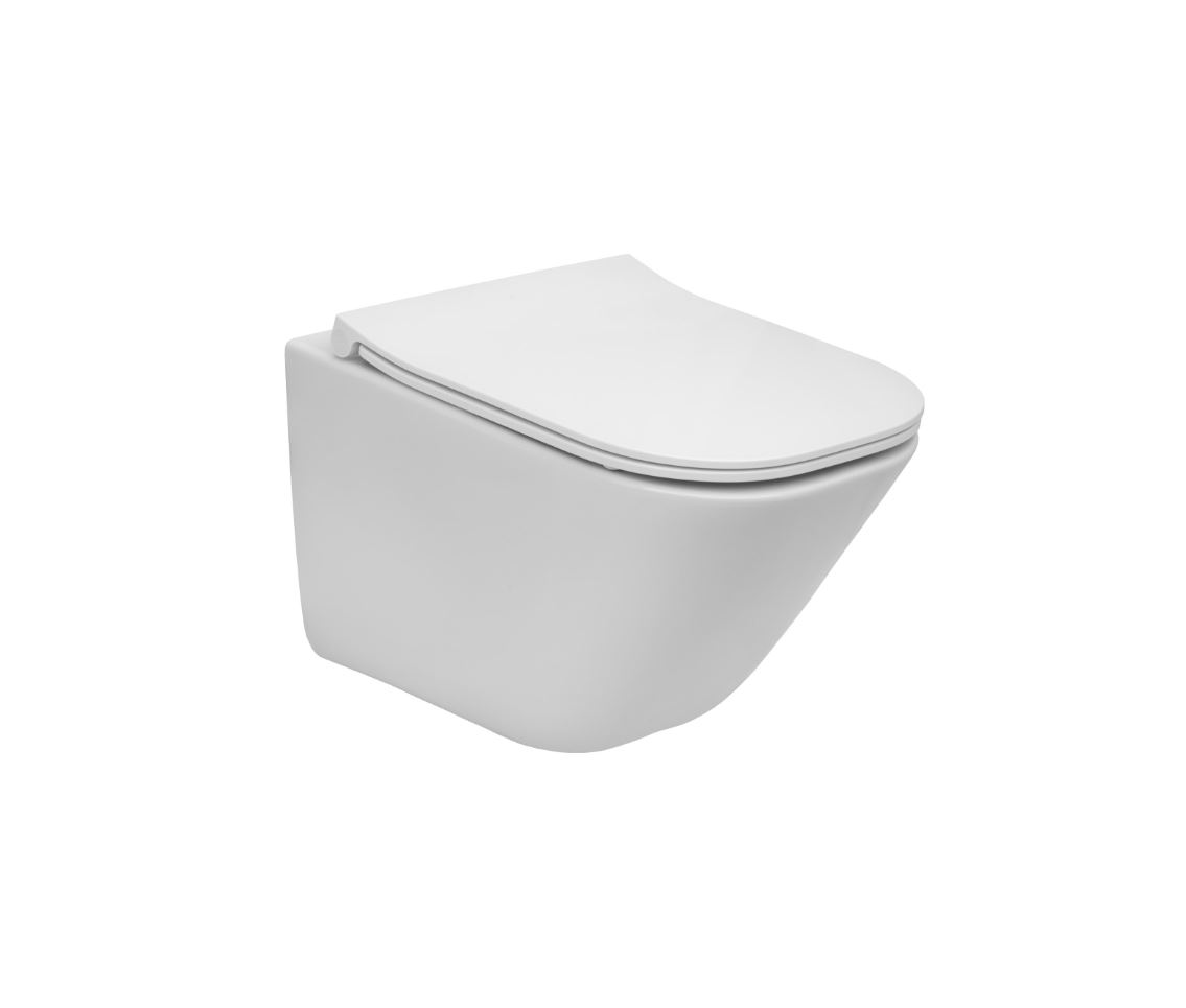 Roca The Gap Square compact perem nélküli fali wc Slim lassú záródású ülőkével, fehér A34H473000