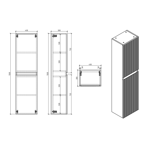 Wellis Varna 40 cm magas kiegészítőszekrény, bambusz zöld WB00569