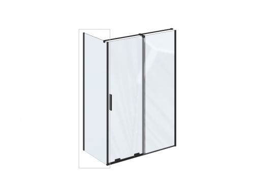 Ravak Roll 100 cm fix oldalfal Transzparent üveggel, fekete X90VA0300Z1