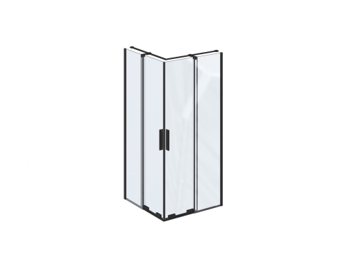 Ravak Roll 80x80 cm szögletes zuhanykabin Transzparent üveggel, fekete X14V40300Z1