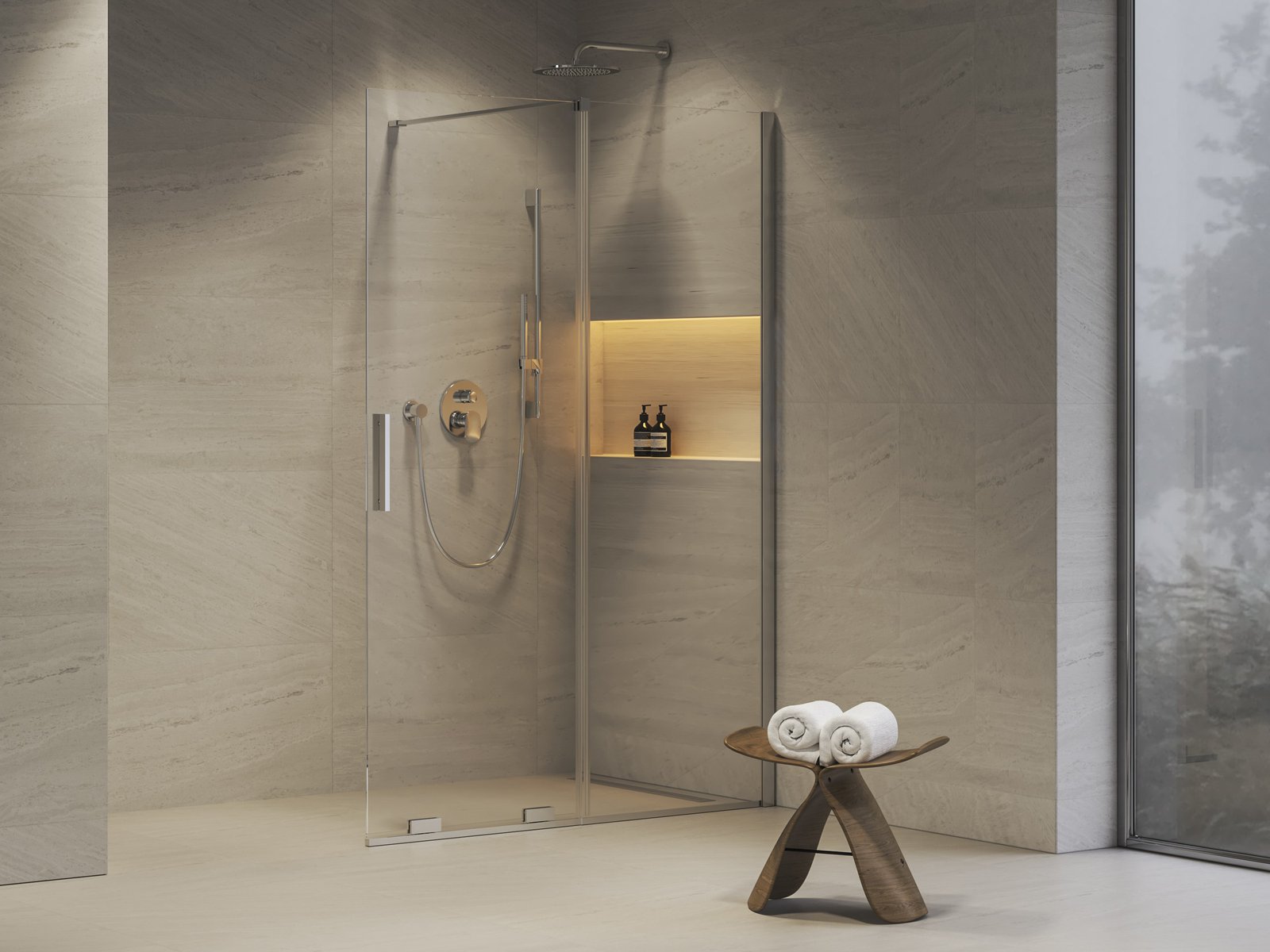 Ravak Roll 120 cm Walk-In zuhanyfal Transparent üveggel, krómhatású X9WVG0C00Z1
