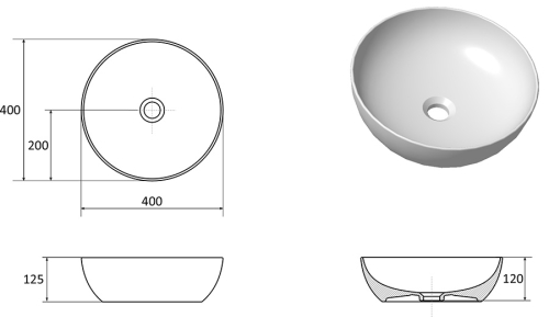 Ravak Uni B Slim 40 cm pultra ültethető mosdó, matt fehér XJX0E140000