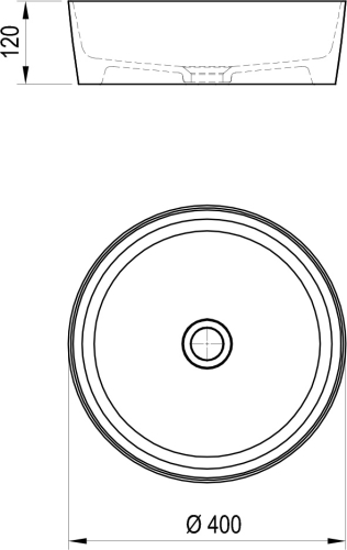 Ravak Uni Slim 40 cm pultra ültethető mosdó, matt fekete XJX0D140001