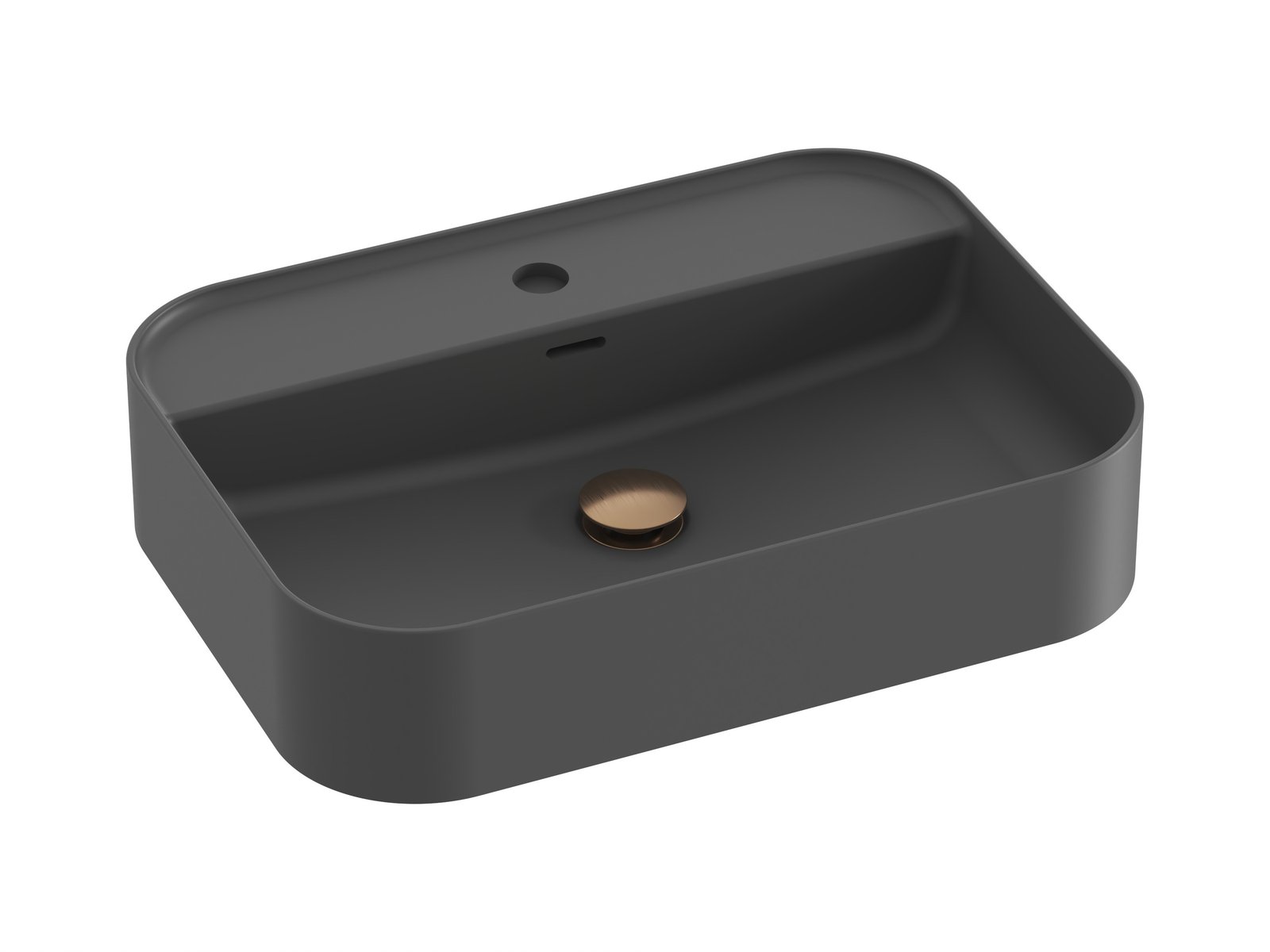 Ravak Ceramic R Slim Shelf 55x40 cm pultra ültethető mosdó, antracit XJX03155004