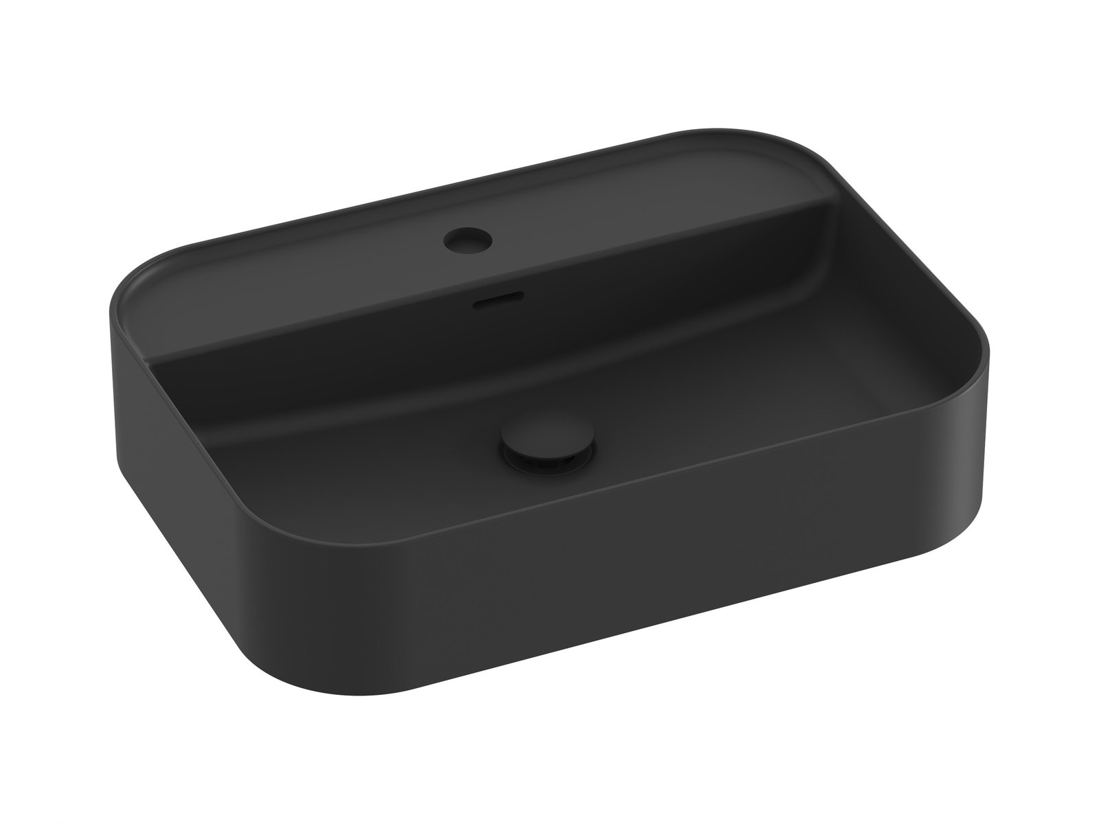 Ravak Ceramic R Slim Shelf 55x40 cm pultra ültethető mosdó, matt fekete XJX0D155004