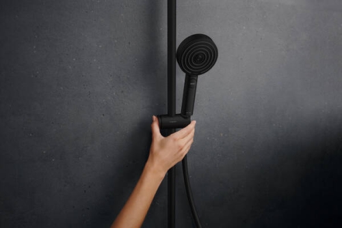 Hansgrohe Pulsify S Puro Showerpipe EcoSmart 260 1jet Ecostat Fine termosztátos zuhanyrendszer, matt fekete 24237670