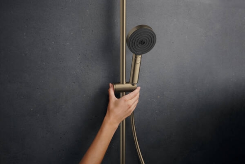 Hansgrohe Pulsify S Puro Showerpipe EcoSmart 260 1jet Ecostat Fine termosztátos zuhanyrendszer, szálcsiszolt bronz 24237140