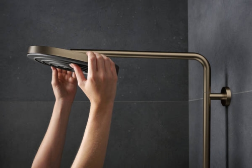 Hansgrohe Pulsify S Puro Showerpipe EcoSmart 260 1jet Ecostat Fine termosztátos zuhanyrendszer, szálcsiszolt bronz 24237140