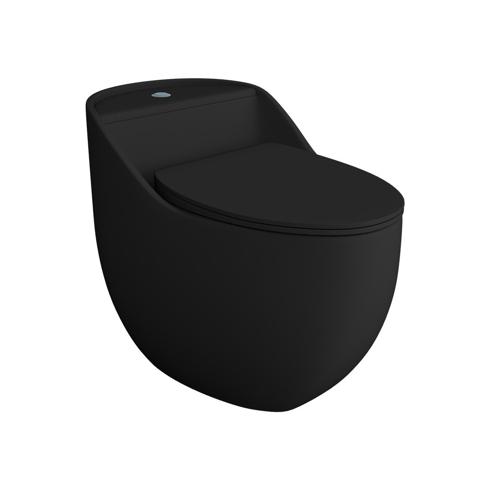 Lavita SILIA RIM BLACK monoblokkos wc Soft Close ülőkével, matt fekete 5900378332527