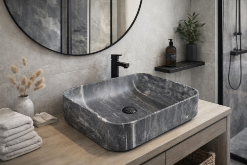 Inspiro Design Dallas Rectangular Negro WM-1003 pultra ültethető 54x42 cm feketés szürke
