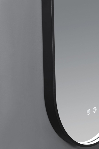 Inspiro Design Gemma Smart Black 40x90 cm fürdőszobai tükör LED keretvilágítással TGEB-40x90