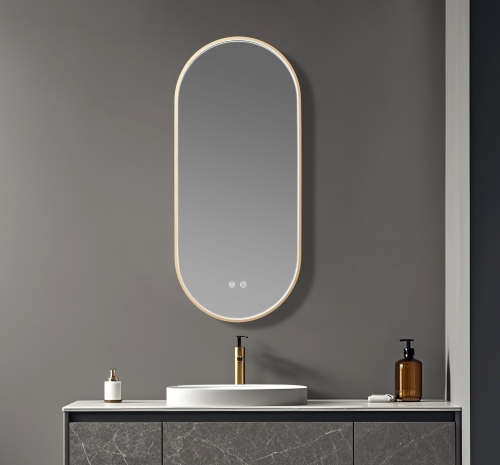 Inspiro Design Gemma Smart Gold 40x90 cm fürdőszobai tükör LED keretvilágítással TGEG-40x90