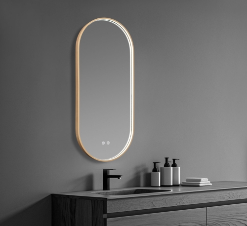 Inspiro Design Gemma Smart Gold 40x90 cm fürdőszobai tükör LED keretvilágítással TGEG-40x90