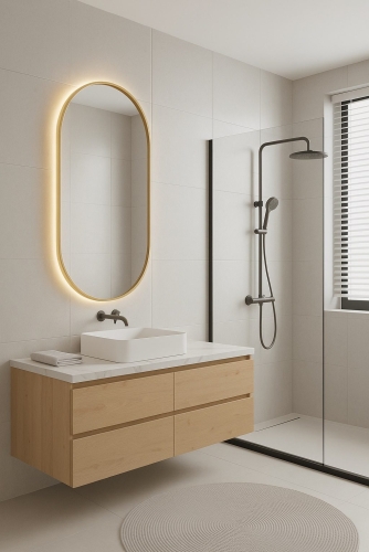 Inspiro Design Gemma Smart Gold 40x90 cm fürdőszobai tükör LED keretvilágítással TGEG-40x90