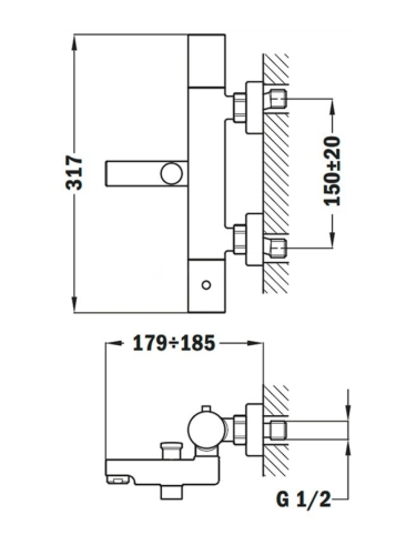 Strohm Teka Manacor termosztátos kádtöltő csaptelep 841010200 (K)