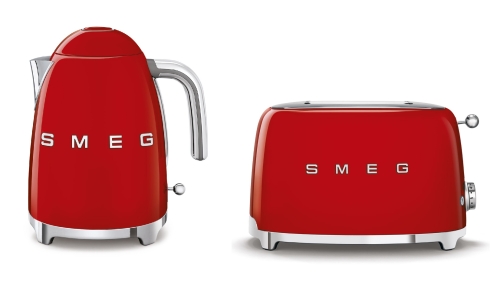 SMEG retro vízforraló és kenyérpirító szett, piros TSF01RDEU/KLF03RDEU