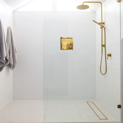 Balneo Wall Box One Inox falba süllyesztett polc gallérral 30x30x7 cm, arany 5903943983520 (OB-BR1)