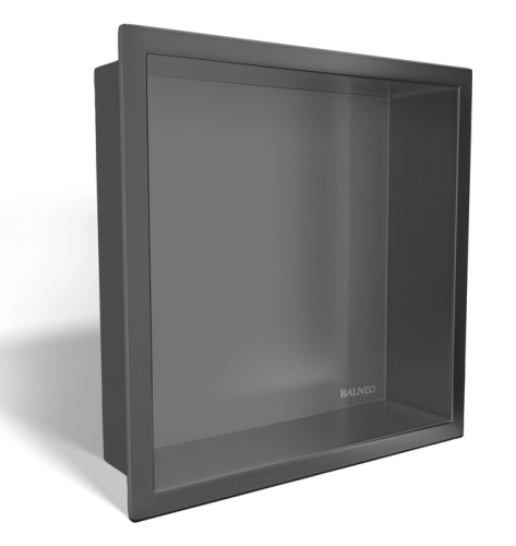 Balneo Wall Box One Inox falba süllyesztett polc gallérral 30x30x7 cm, gun metál 5906792482244 (B0101060304-2)