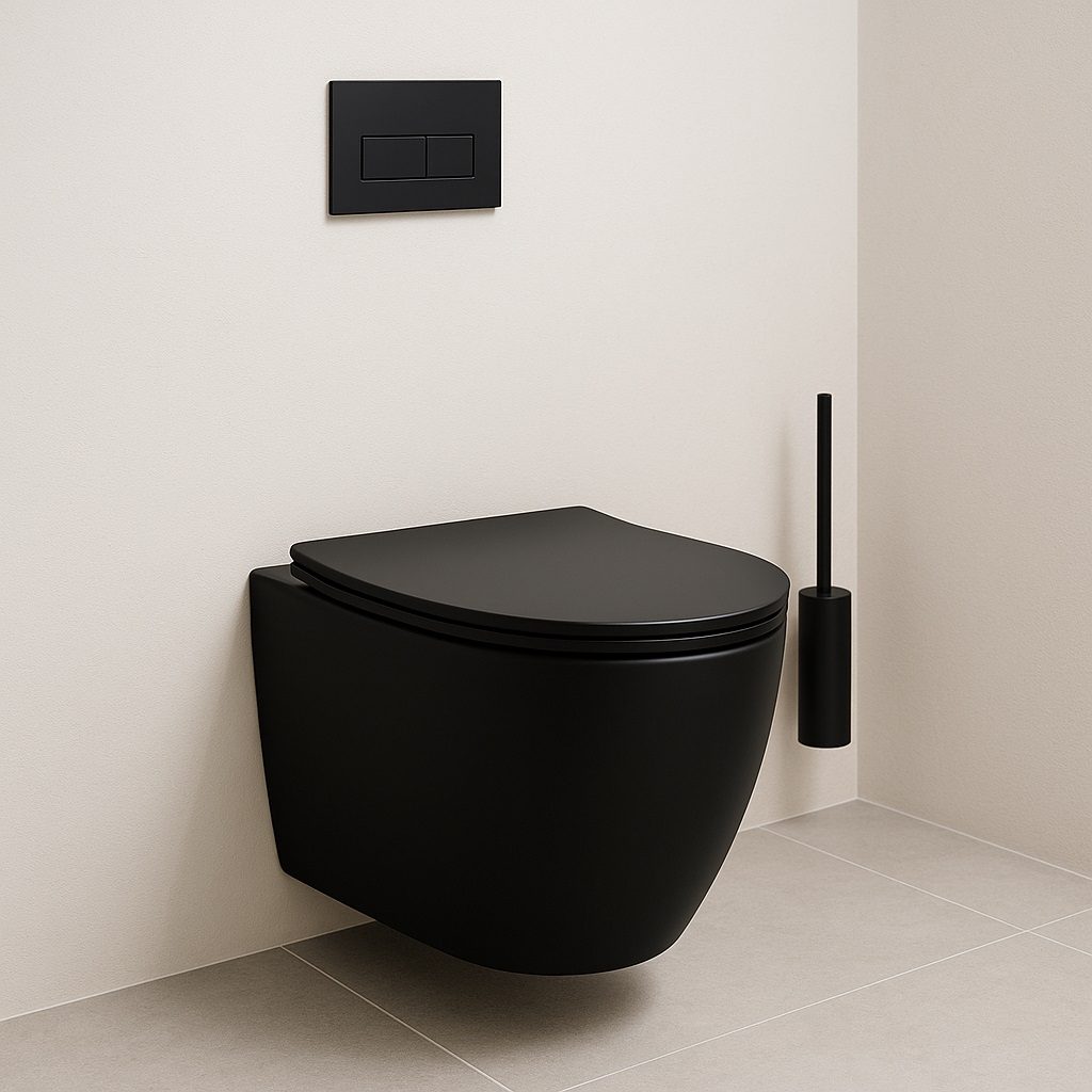Inspiro Design Marabello Black tornado perem nélküli fali wc ülőkével matt fekete