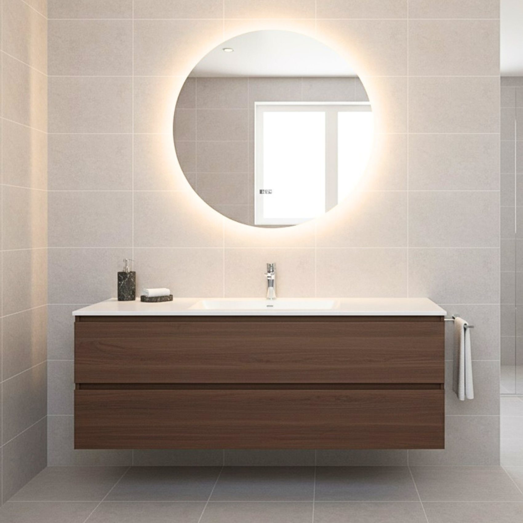 Inspiro Design Revello Smart 60 cm fürdőszobai tükör LED világítással TRE-60x60