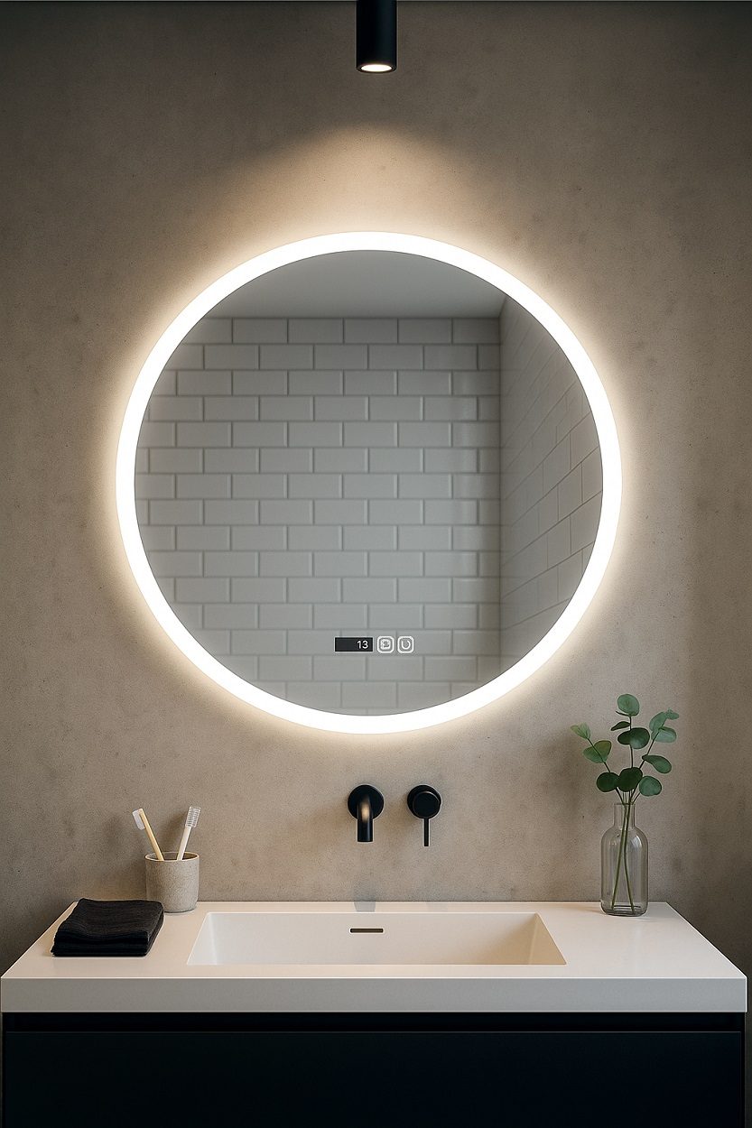 Inspiro Design Zonetto Smart 70 cm fürdőszobai tükör LED világítással TKZO-70x70 (KT-02288)