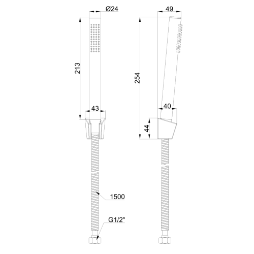 Invena ALONIA zuhanyszett, matt fekete AU-70-M04-V
