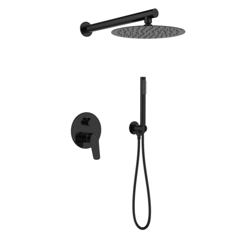 Invena ALONIA falsík alatti zuhanyszett, fényes fekete BS-70-004-V