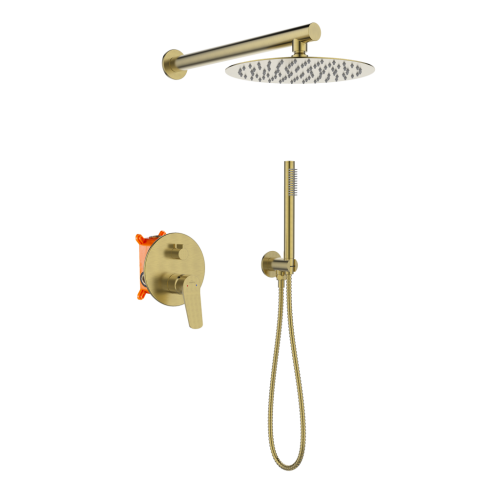 Invena ALONIA falsík alatti zuhanyszett, szálcsiszolt arany BS-70-009-V