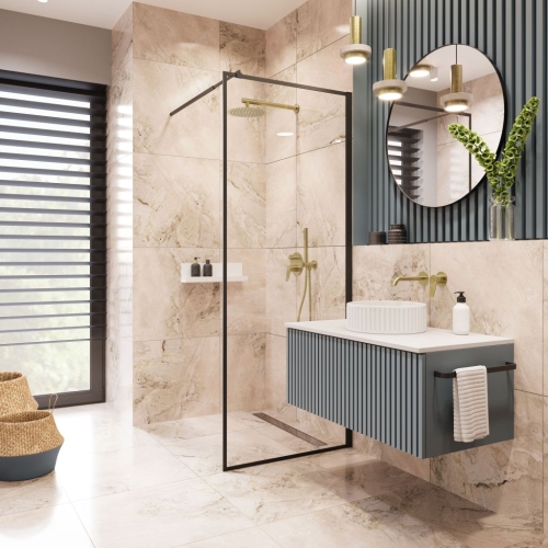 Invena ALONIA falsík alatti zuhanyszett, szálcsiszolt arany BS-70-009-V