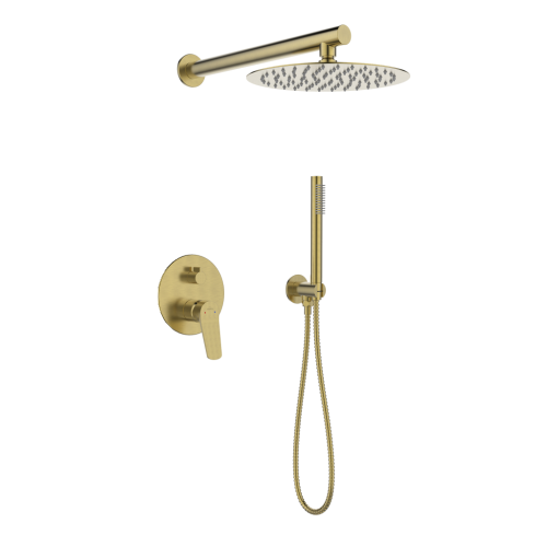 Invena ALONIA falsík alatti zuhanyszett, szálcsiszolt arany BS-70-009-V