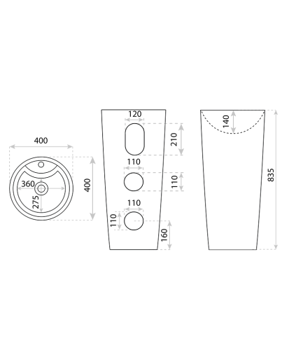 Lavita Uvas Black szabadonálló mosdó, matt fekete 5900378334392