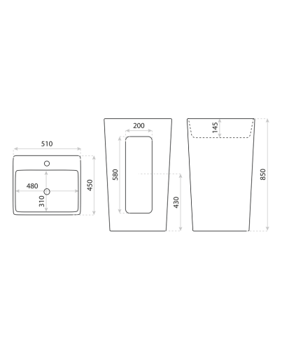 Lavita Quadro szabadonálló mosdó, fehér 5908211476476