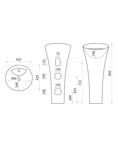 Lavita Soft szabadonálló mosdó, fehér 5900378308089