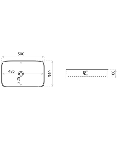 Lavita Vesi pultra ültethető mosdó 50x34 cm, fehér 5900378358275