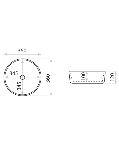 Lavita Isla pultra ültethető mosdó 36 cm, fehér 5900378358251