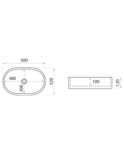 Lavita Ilus Black pultra ültethető mosdó 50x32 cm, matt fekete 5900378358244
