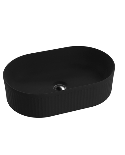 Lavita Ilus Black pultra ültethető mosdó 50x32 cm, matt fekete 5900378358244