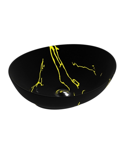 Lavita Zefir pultra ültethető mosdó 41,5x34,5 cm, fényes fekete 5900378357889