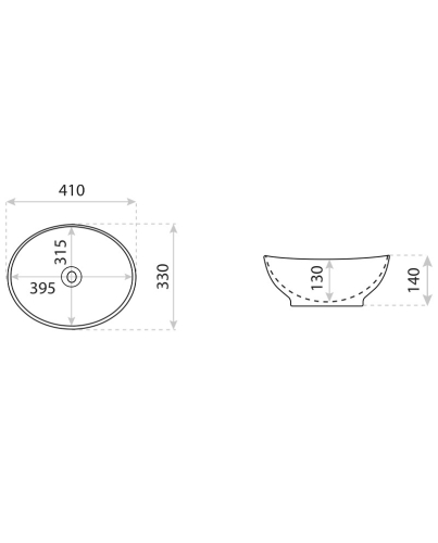 Lavita Luna pultra ültethető mosdó 41x33 cm, fehér 5900378358343