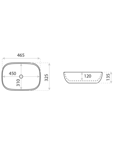 Lavita Arke pultra ültethető mosdó 46,5x32,5 cm 5900378357919