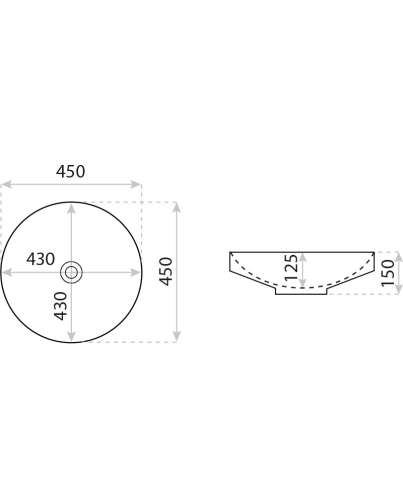 Lavita Augusta pultra ültethető mosdó 45 cm 5900378345435