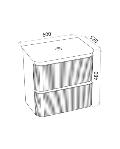 Lavita Vermont 60 cm fürdőszobaszekrény pulttal, fényes fehér 5900378358404