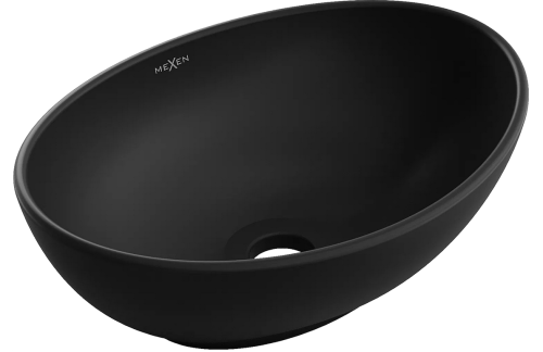 Mexen Elza pultra ültethető mosdó 40x33 cm, matt fekete 21014085