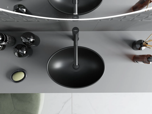 Mexen Elza pultra ültethető mosdó 40x33 cm, matt fekete 21014085