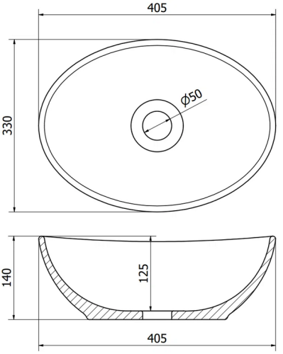 Mexen Elza pultra ültethető mosdó 40x33 cm, arany 21014050