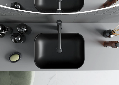 Mexen Rita pultra ültethető mosdó 45x32 cm matt fekete 21084585