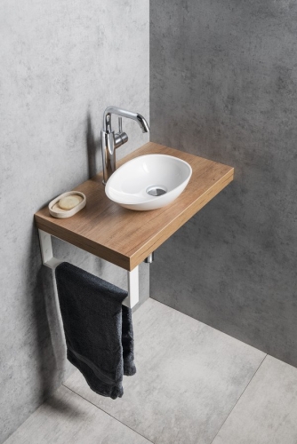 Sapho KEA 32x22 cm pultra ültethető öntöttmárvány mosdó, fehér KE320