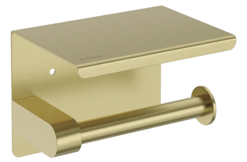 Deante Round wc papír tartó polccal, szálcsiszolt arany ADR_R221