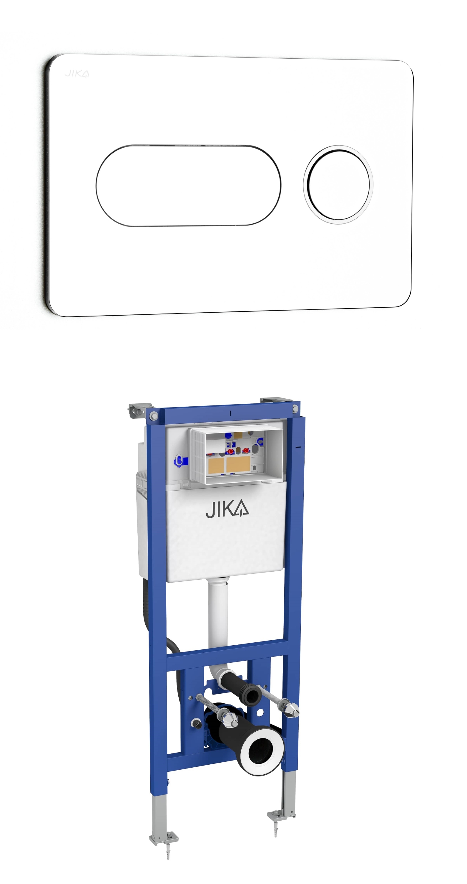 Jika falba építhető WC tartály PL8 nyomólappal, fényes króm (H8956520000001, H8936460040001) SZP-JIKA2