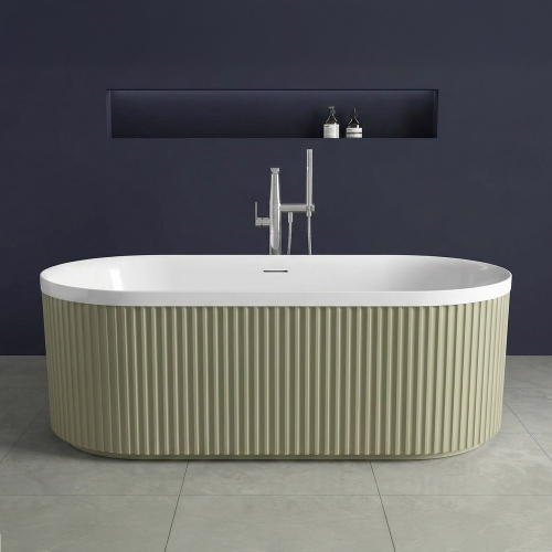 Wellis Pireas 150x75 cm szabadon álló akril kád, bambusz zöld WK00216